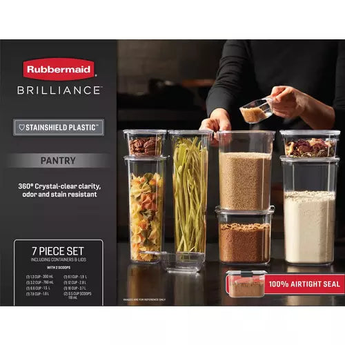 Set de 7 Recipientes Rubbermaid 14 Piezas – Sistema Easy Find Lids