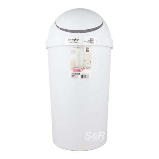 TRASH CAN WITH SWING LID 11.4LT BL.