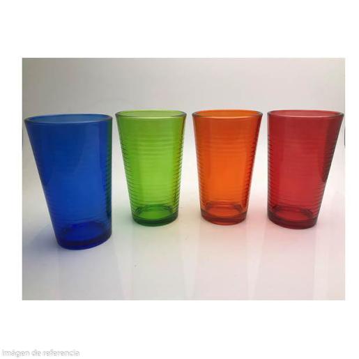 SET OF 4 COLORED GLASSES 12 OZ