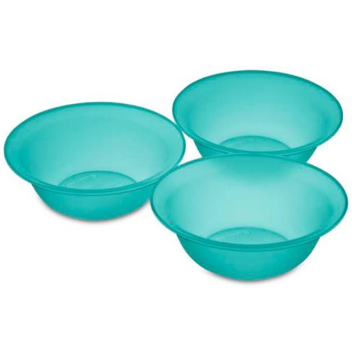 SET OF 3 BOWLS 20OZ. TURQUOISE.