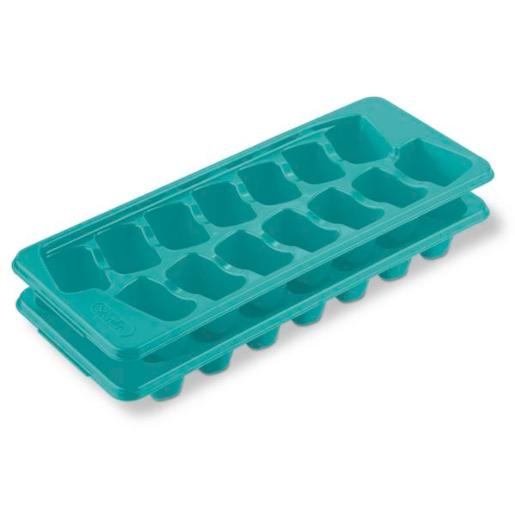 SET OF 2 TURQUOISE ICE TRAYS.