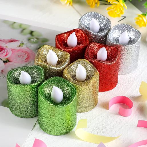 NAV. FROSTED LED CANDLE 3.8X3.2CM ASSORTED