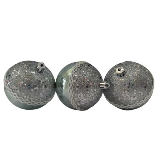 NAV. SET OF 3 MINT GREEN BALLS 8CM