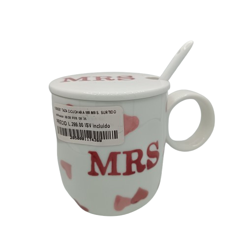 MR/MRS. MUG WITH SPOON. ASSORTED