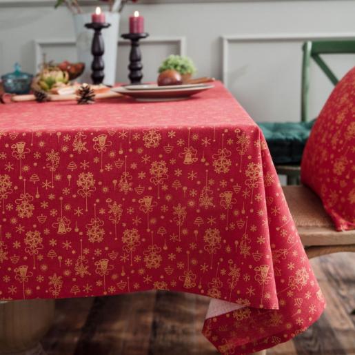 NAV. RED SNOW FLAKE TABLECLOTH