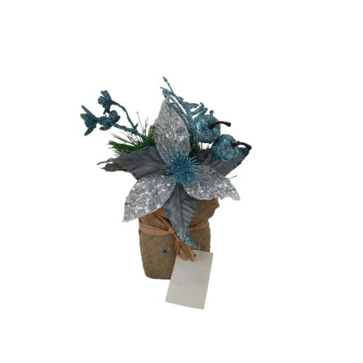 NAV. BLUE POINSETTIA TABLE CENTER