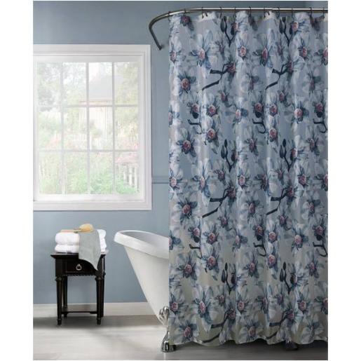 CORTINA P/ BANO C/ GANCHOS FLORINA