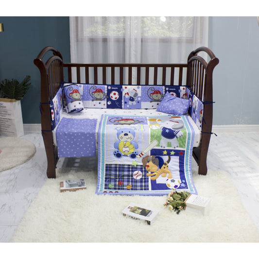 Set de colcha para cuna Luxe 5pzc Deportes azul