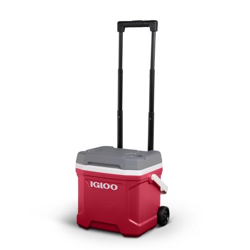 16QT INSULATED COOLER WITH RED WHEELS