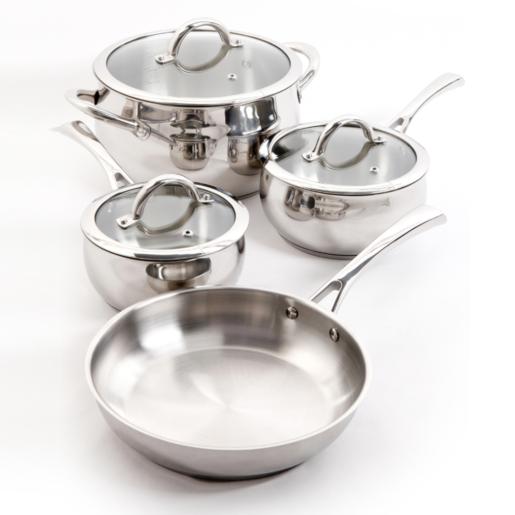 DERRICK 7 PIECE SILVER POTS SET.