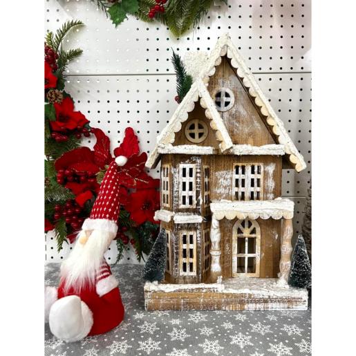 NAV. WOODEN HOUSE ORNAMENT 49CM