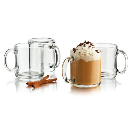 SET OF TRANSPARENT MUGS 4PCS 320ML