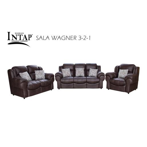 JUEGO DE SALA WAGNER 3 PZS CAFE