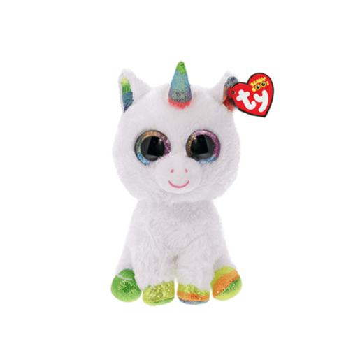 TY PLUSH BEANIE BOO PIXY UNICORN WHITE