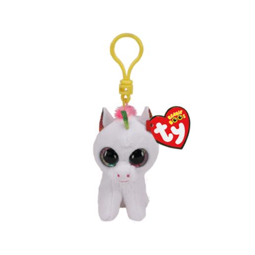 TY PLUSH CLIP BEANIE BOO UNICORN WHITE