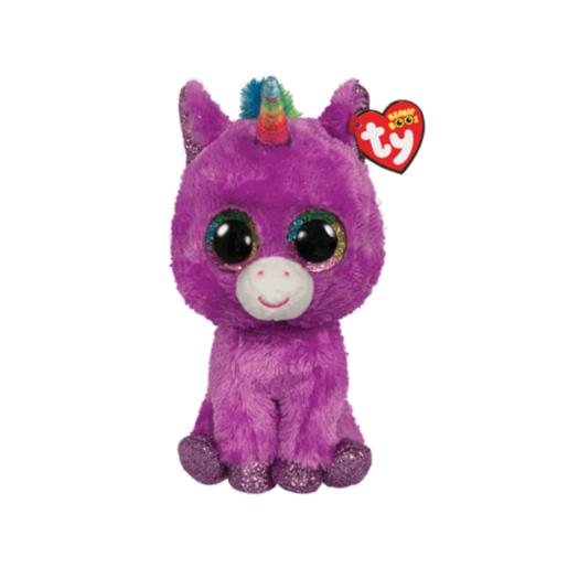 TY PLUSH BEANIE BOOS PURPLE UNICORN