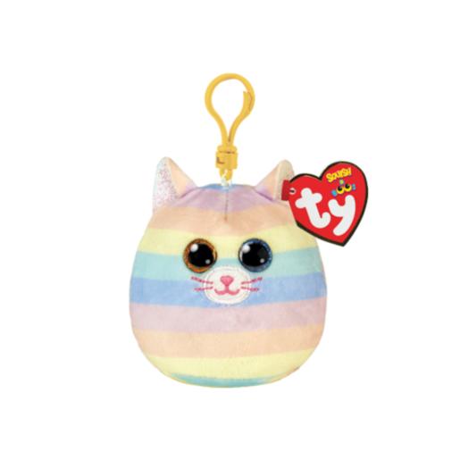 TY SQUISH-A-BOOS CLIP HEATHER CAT