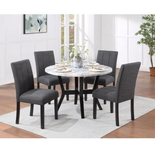 RED MARBLE DINING ROOM SET 4 PIECES