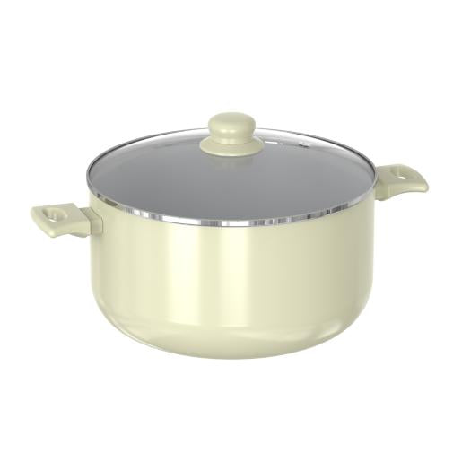 POT WITH LID D/GLASS 28X10.5CM BL