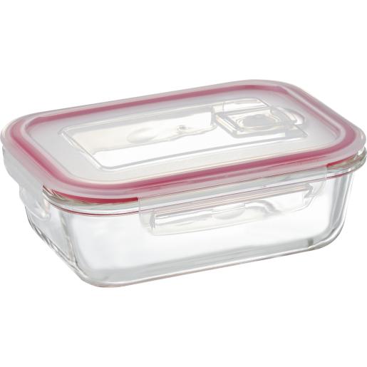 REC. D/GLASS W/VAC COVER. RECT. 600ML