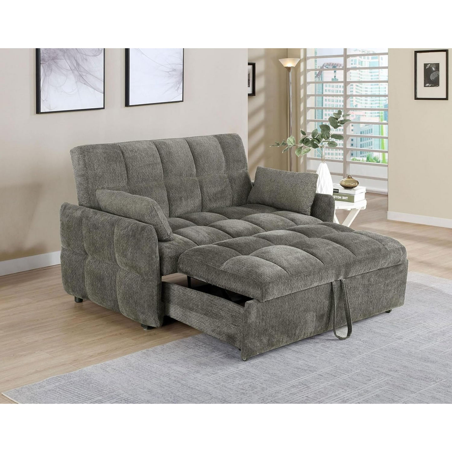 COTSWOLD SOFA BED + 2 DARK GREY CUSHIONS.