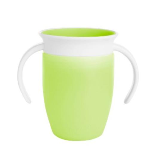MUNCHK GREEN 360° DRINKING CUP - 7 OZ WITH HANDLES