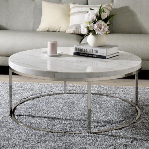RED MARBLE D/CENTER TABLE. 36 BL.