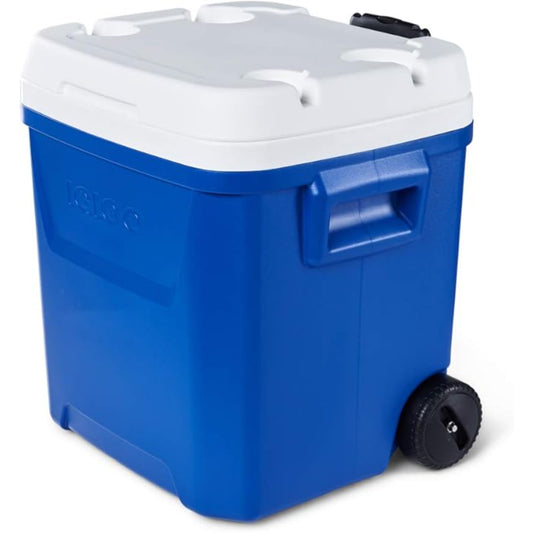 HIELERA INSULADA 60QT C/RUEDAS AZUL