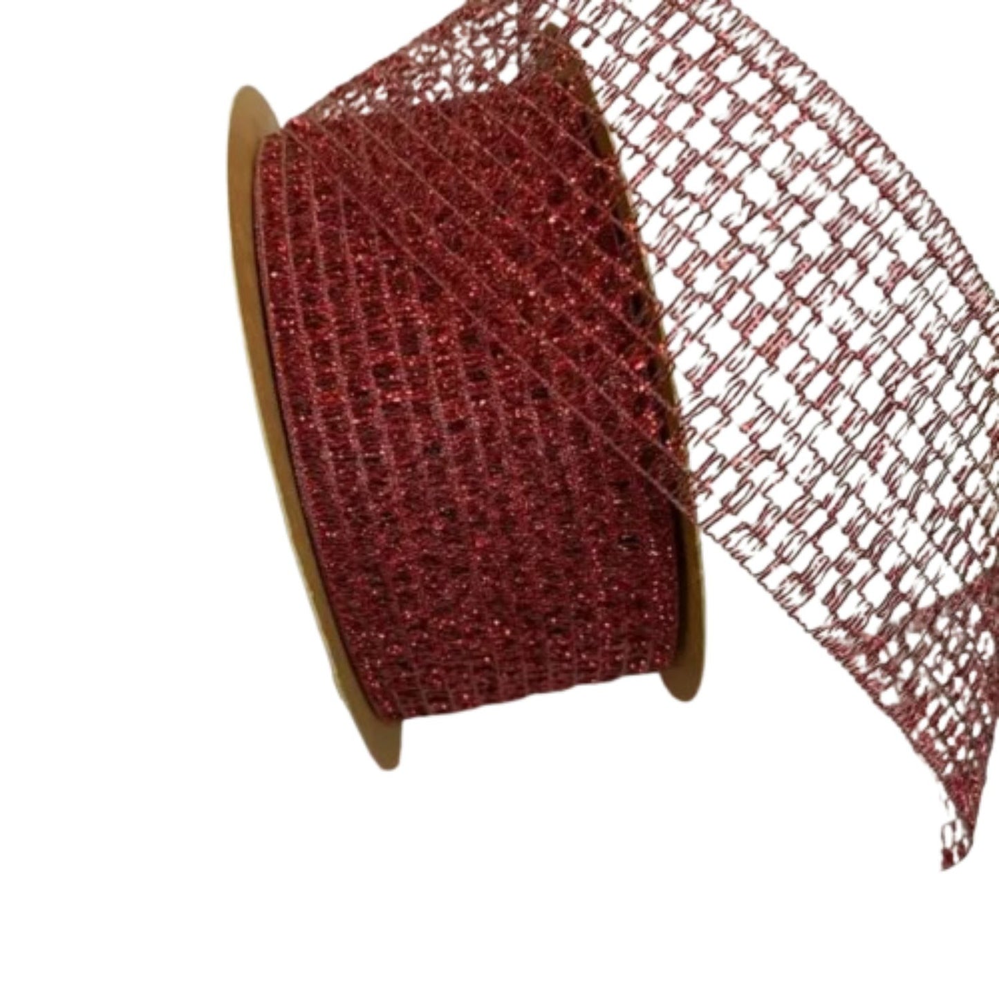 NAV. 6CM RED TREE RIBBON T/WIRE