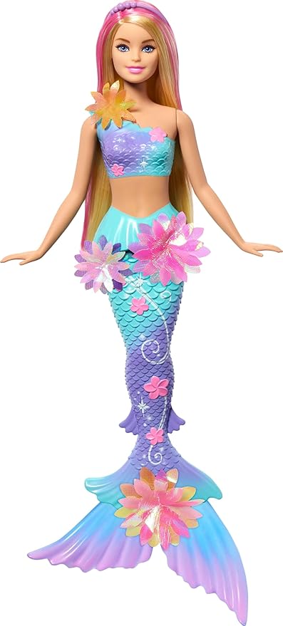 BARBIE SIRENA FLORES MAGICA RUBIA