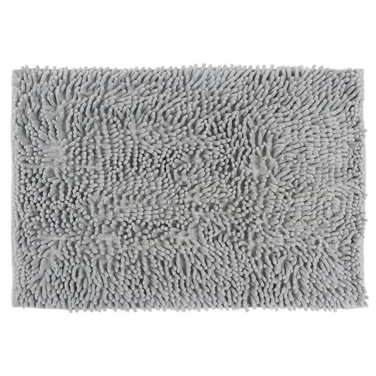 Set de Baño Modernhouse: Cortina 100% PEVA + Alfombra de Chenille Gris – 2 Pzs