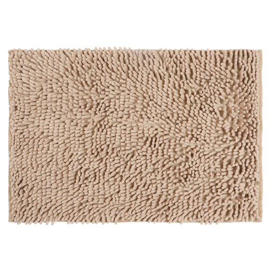 Set de Baño Modernhouse: Cortina 100% PEVA Abstracción Beige + Alfombra de Microfibra Camel – 2 Pzs