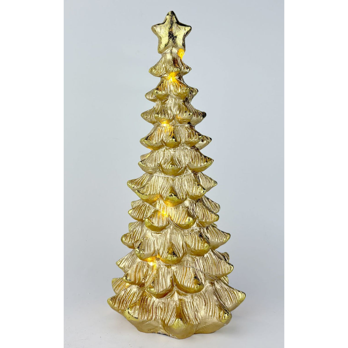 NAV ADORNO ARBOL RESINA ORO 26CM