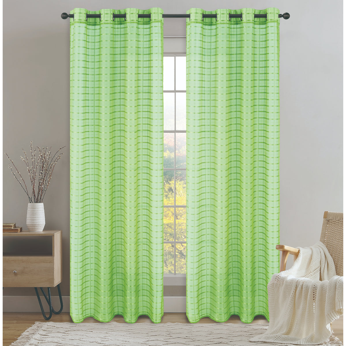 CORTINA PSALA SHEER 53X90 VERDE CLARO