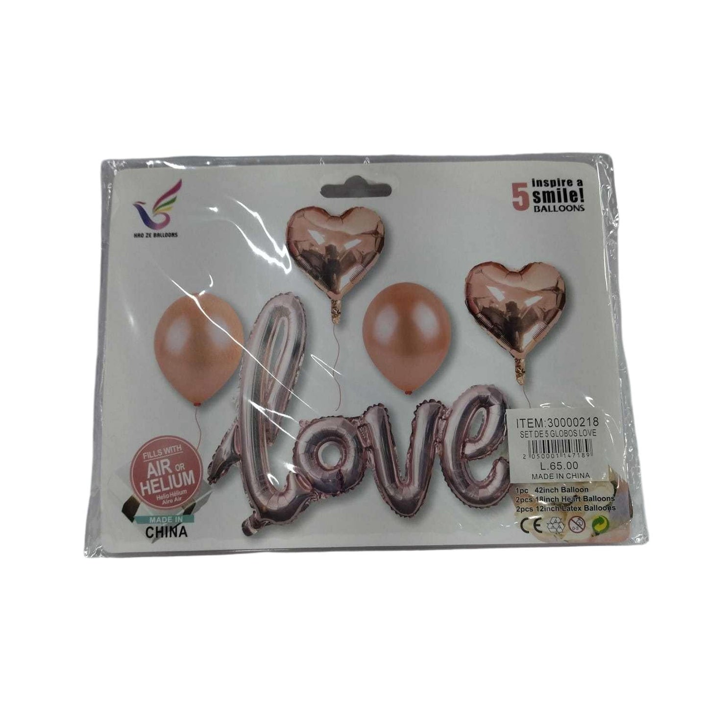 SET DE 5 GLOBOS LOVE