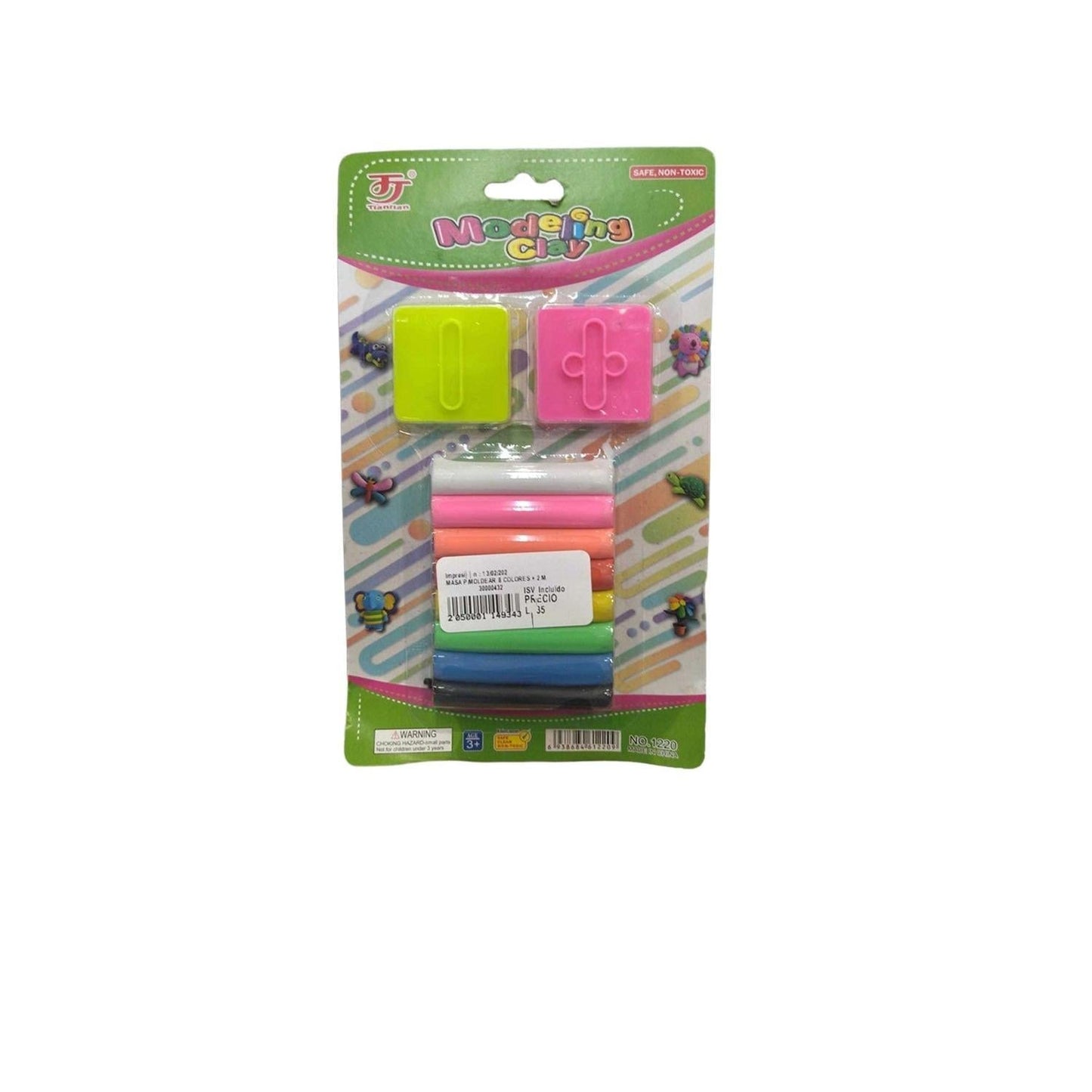 MASA P/MOLDEAR 8 COLORES + 2 MOLDES