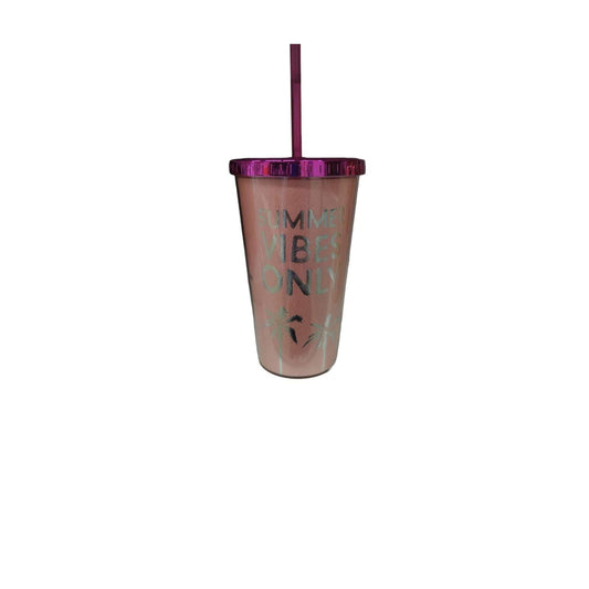 VASO C/ PAJILLA 450ML PALMERA SURT.