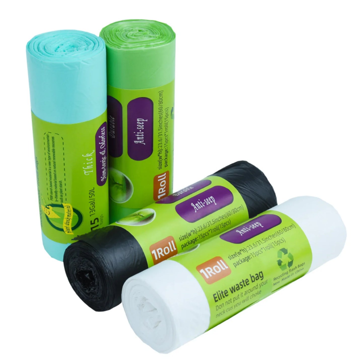 Bolsa 30Zs P/Basura Biodegradable Surt.