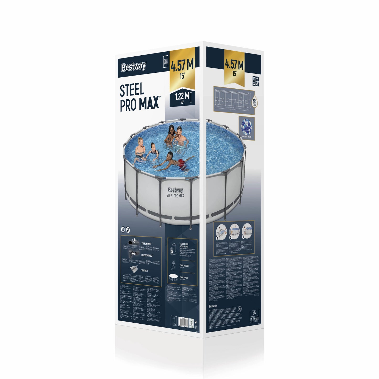 PISCINA C/TUBOS REDONDA 4.57x1.22M