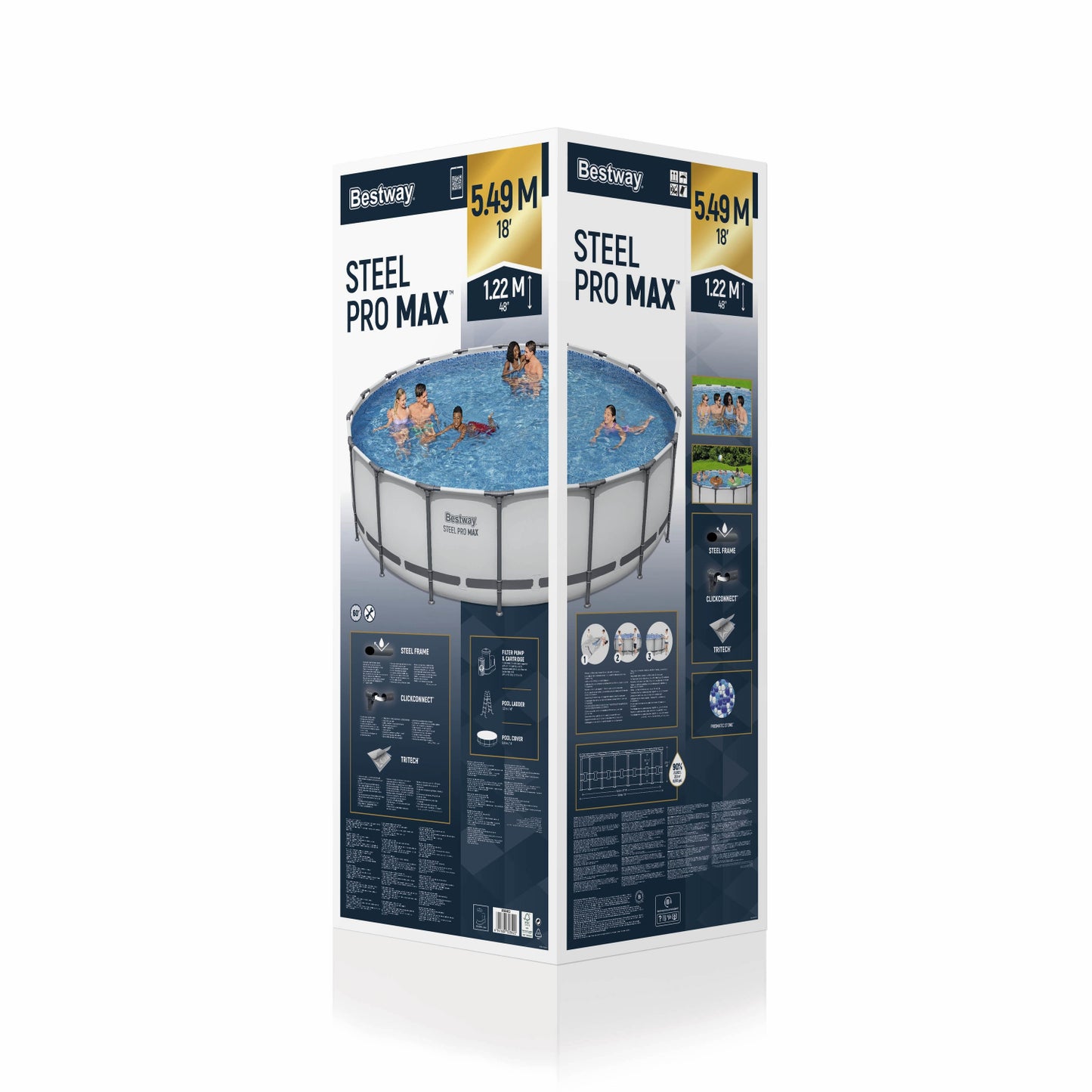 PISCINA TUBOS REDONDA 5.49M x 1.22M