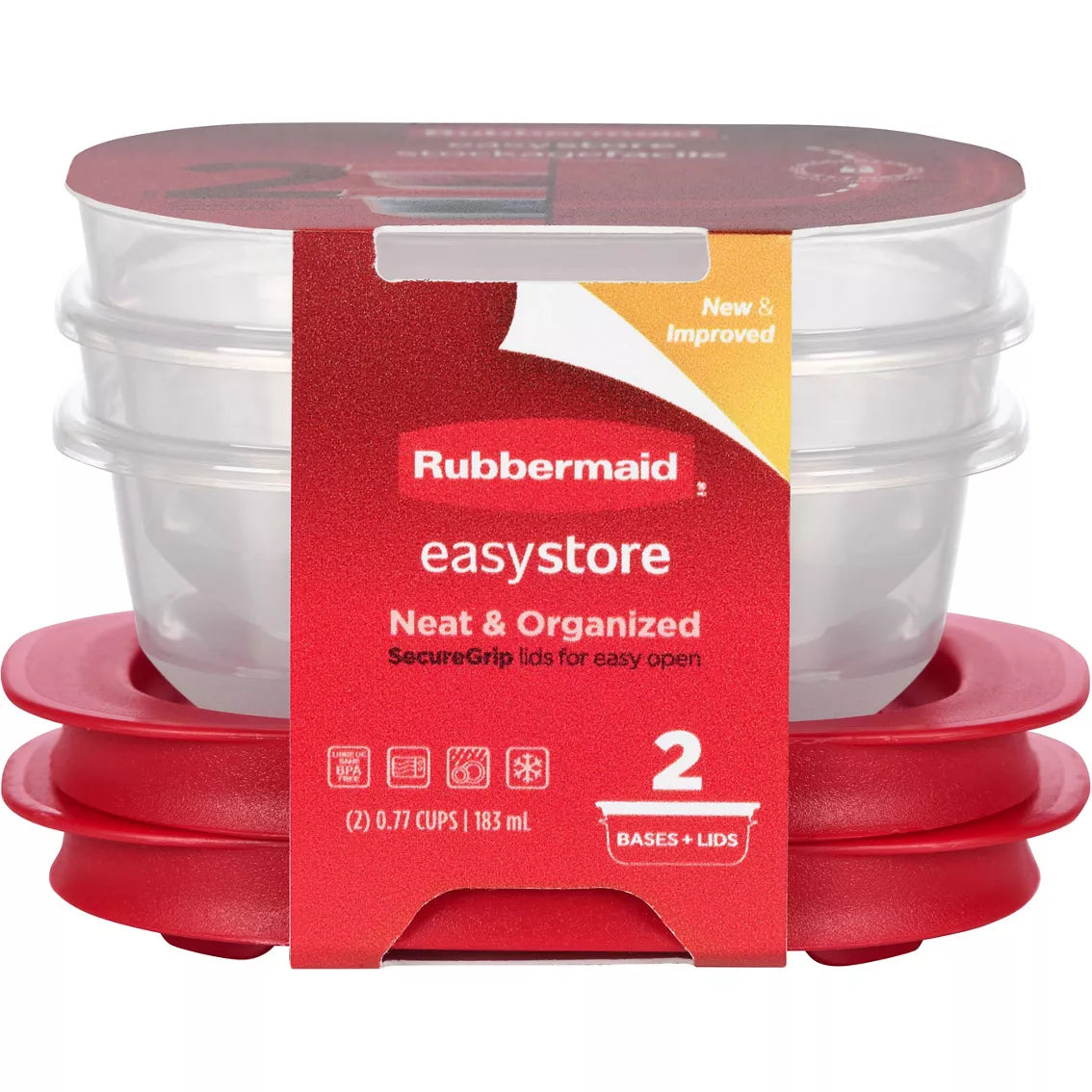 Set 2 Recipientes Rubbermaid 0.2L (1 Taza) con Tapa Hermética