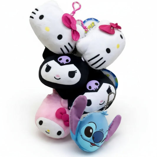 LLAVERO DE PELUCHE SANRIO SQUISH ASST 6" CON ZÍPER