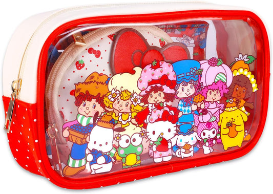 Set de 3 Bolsas Cosméticas Hello Kitty & Friends Sanrio con Stickers