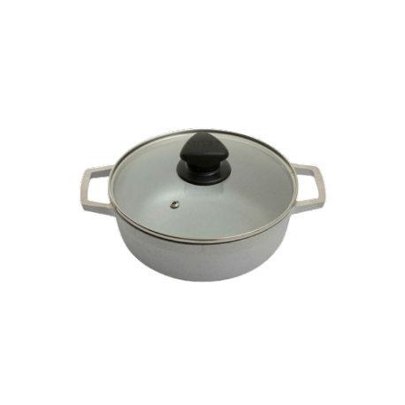 CALDERO D/ALUM. C/TAPA VIDRIO 26CM ORIG