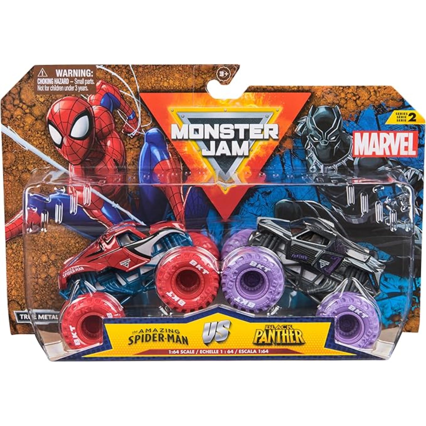 MONSTER JAM SPIDERMAN VS BLACK PHANTER