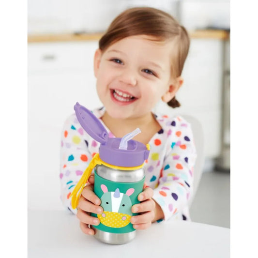 Botella de Acero Inoxidable Zoo Unicornio con Pajilla | Skip Hop 252518