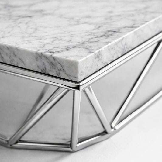 LIGHT MARBLE CENTER TABLE 60X24