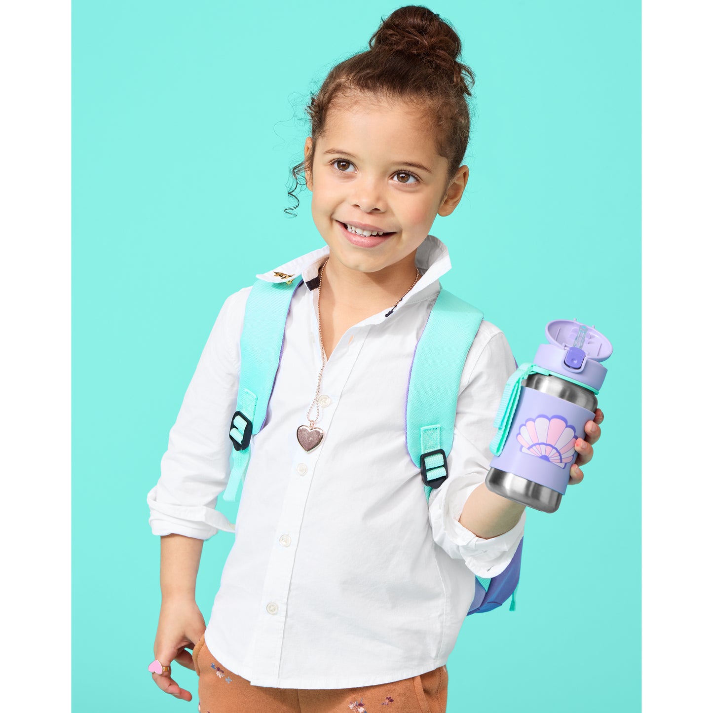 Botella Térmica Skip Hop Spark 9R161110 - Vaso de Acero Inoxidable con Sorbete Diseño Seashell