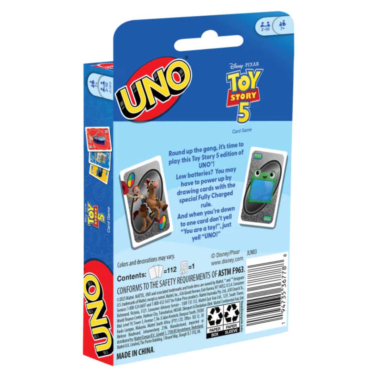 UNO TOY STORY 5