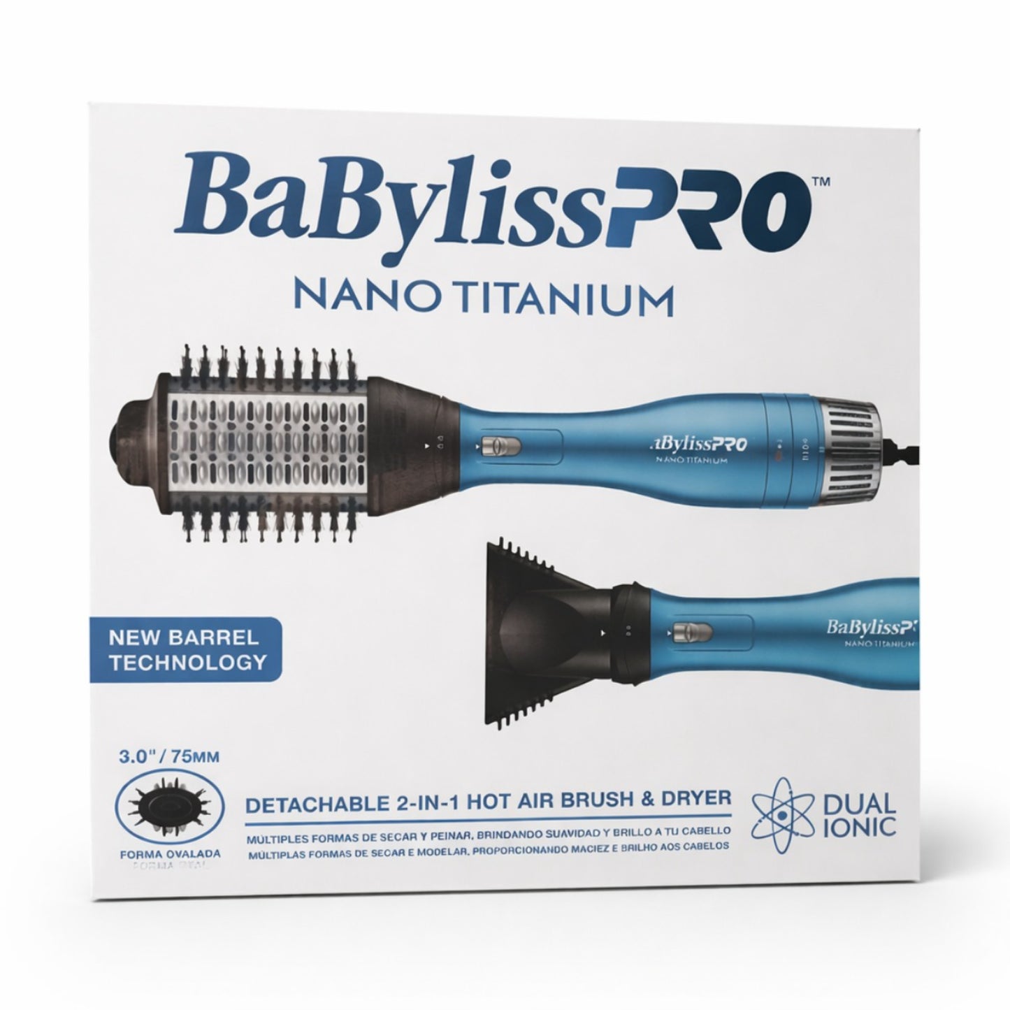 Cepillo Secador 2 en 1 BaBylissPRO Nano Titanium Desarmable BNTDHBE3000UX